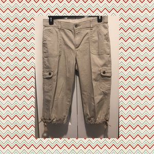 Khaki Tie Leg Capris